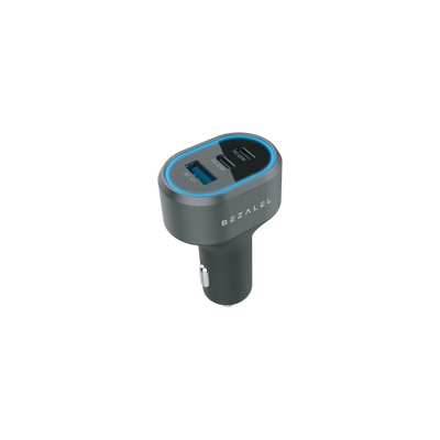 85W three-port fast charging car charger